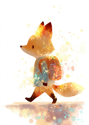 JPG 동물 행복 어린이 예술 가방 일러스트 상상 자연 풍경 빛 소풍 걷기 귀여움 탐험 점 즐거움 그림 여우 색감 창의력 국내일러스트 AI일러스트 AI콘텐츠 잡화 감정 컨셉 포유류 모션 사람 야외활동 생태계 파일형식