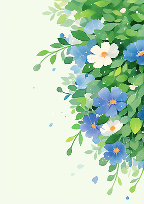 JPG 식물 꽃잎 꽃 컬러 꽃다발 잎 일러스트 자연 생명 풍경 여름 정원 흰색 화사함 뷰티풀 색채 풍요 국내일러스트 AI일러스트 AI콘텐츠 계절 컨셉 생태계 파일형식