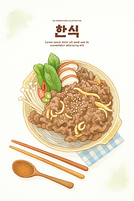 PSD 그릇 한식 음식 채소 일러스트 재료 식탁 건강 육류 요리 일상 식사 신선 맛 준비 불고기 색채 국내일러스트 식기 컨셉 식재료 탁자 라이프 파일형식
