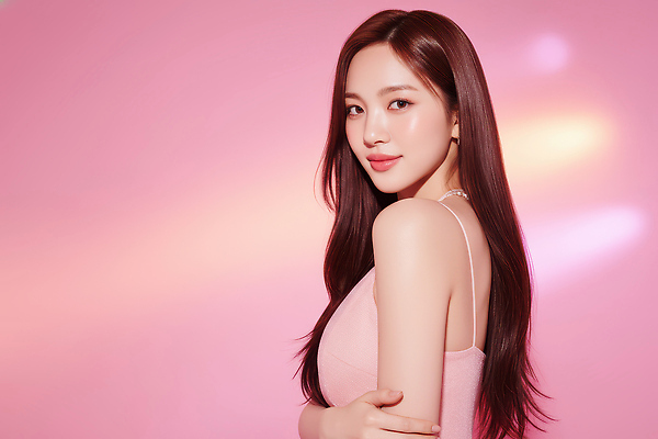 JPG 모델 편집이미지 긴머리 여자 패션 분홍색 포즈 백그라운드 조명 미소 화장 촬영 매력적 자신감 뷰티풀 의료성형뷰티 스타일 편집실사 헤어스타일 감정 컬러 컨셉 표정 사람 뷰티 CG 파일형식