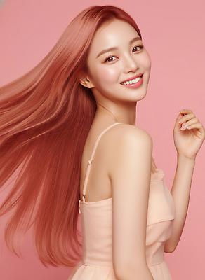 JPG 편집이미지 긴머리 헤어스타일 여자 패션 행복 얼굴 분홍색 미소 뷰티 촬영 매력적 분위기 부드러움 의료성형뷰티 스타일 세련 편집실사 감정 컬러 컨셉 표정 사람 신체부위 감각 CG 파일형식