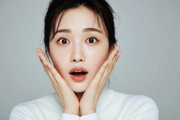 JPG 편집이미지 손 여자 감정 얼굴 포즈 백그라운드 표정 놀람 회색 연결 감싸기 뷰티풀 생동감 순간 의료성형뷰티 편집실사 컬러 모션 사람 신체부위 CG 파일형식