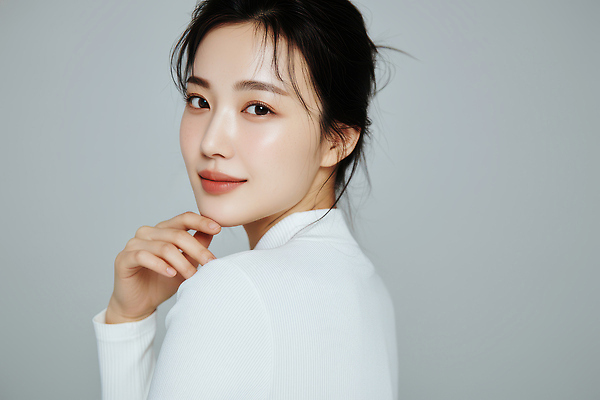 JPG 모델 편집이미지 패션 포즈 표정 뷰티 사진촬영 촬영 회색 흰색 부드러움 턱 뷰티풀 의료성형뷰티 스타일 편집실사 컬러 감각 CG 파일형식