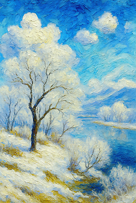 JPG 나무 계절 컬러 겨울 일러스트 자연 하늘 수채화 눈꽃 회화 풍경 강 평화 감상 차가움 드로잉 조화 뷰티풀 국내일러스트 식물 컨셉 눈_날씨 말하기 미술 생태계 파일형식