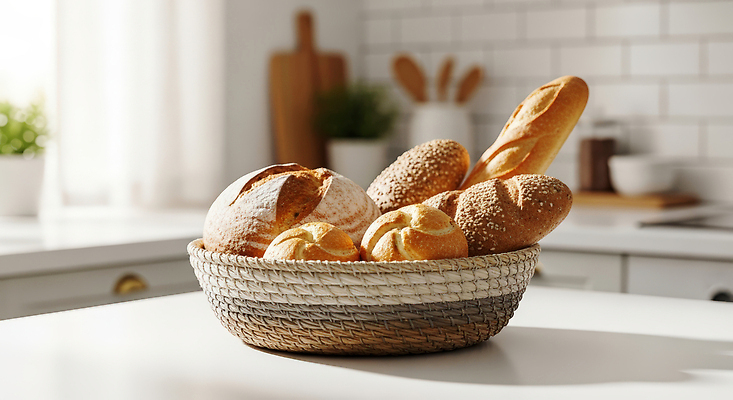 JPG 편집이미지 음식 빵 재료 탁자 아침 건강 요리 햇빛 바구니 주방 식사 편안함 제빵 편집실사 AI포토 AI콘텐츠 주간 가구 태양 제과제빵 감각 CG 파일형식