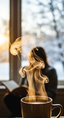 계절 감정 컨셉 창문 라이프 태양 상점 감각 CG 파일형식 겨울 오후 수증기 책 창가 햇빛 편안함 독서 일상 따뜻함 자아 분위기 여유 편집실사 JPG 편집이미지 카페