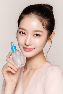 JPG 모델 편집이미지 여자 자연 건강 관리 미소 화장 뷰티 상품 피부 피부관리 스킨케어 수분_꽃가루 편집실사 AI인물포토 AI콘텐츠 표정 사람 신체부위 CG 생태계 파일형식 AI포토