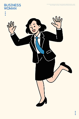 캐릭터 디자인 여자 감정 일러스트 비즈니스 모션 성공 직장 웃음 정장 일상 기쁨 작업 비즈니스우먼 자신감 분위기 묘기 긍정 자아 국내일러스트 AI파일 옷 컨셉 회사 표정 사람 라이프 직장인 파일형식 벡터