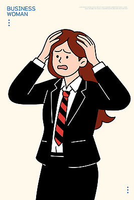 여자 감정 일러스트 비즈니스 스트레스 직장 정장 일상 머리 표현 업무 비즈니스우먼 목표 불안 고민 압박 긴장 해결 심리 국내일러스트 AI파일 옷 컨셉 회사 사람 라이프 신체부위 작업 직장인 파일형식 벡터