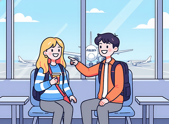 JPG 커피 여행 의자 일러스트 장난 비행기 대화 웃음 사람 여름 친구 짐 공항 승차 즐거움 창밖 대기실 수화물 짐가방 국내일러스트 계절 감정 음료 가구 가방 창문 관계 항공교통 교통시설 모션 대중교통 표정 말하기 공간 파일형식