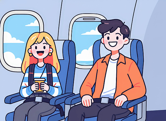 JPG 여자 남자 음료 여행 의자 일러스트 창문 하늘 휴가 비행기 웃음 공중 여름 친구 만남 비행 편안함 즐거움 국내일러스트 계절 감정 가구 컨셉 관계 항공교통 대중교통 표정 사람 감각 파일형식