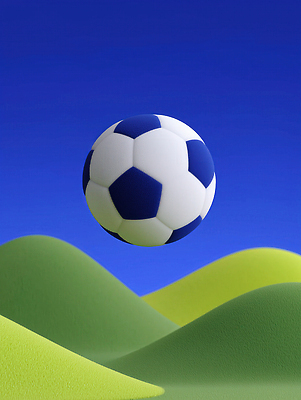 JPG 편집이미지 스포츠 축구공 자연 하늘 풍경 초록색 파란색 운동 노란색 평화 흰색 언덕 부드러움 편집3D 컬러 컨셉 공 축구용품 건강 3D 감각 생태계 파일형식