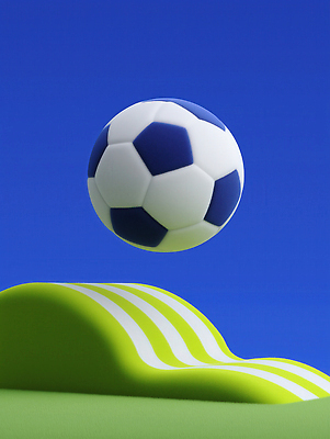 JPG 편집이미지 스포츠 하늘색 백그라운드 축구공 공 모션 놀이 하늘 취미 초록색 운동 축구 언덕 즐거움 액티비티 편집3D 감정 컬러 축구용품 건강 파란색 3D 구기 파일형식