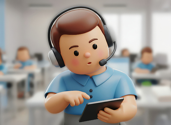 JPG 편집이미지 학생 교육 교실 태블릿 헤드셋 업무 상담원 질문 고객 직원 상담 소통 온라인강의 편집3D 음향기기 컨셉 학교 전자제품 스마트기기 3D 헤드폰 작업 사무원 강의 파일형식 언택트