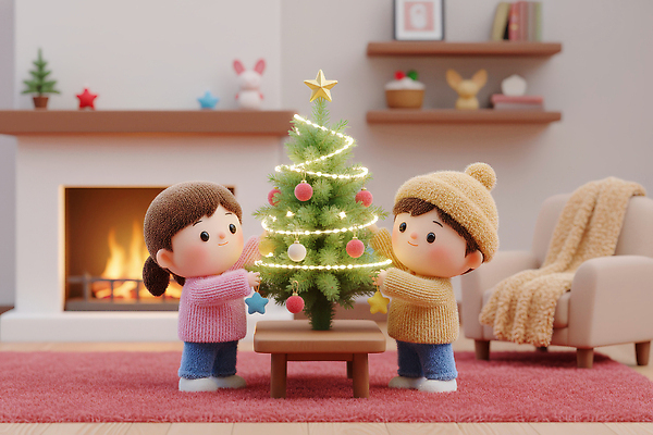 JPG 나무 편집이미지 행복 어린이 크리스마스 겨울 거실 가족 모션 사탕 장식 크리스마스트리 순간 Fireplace 편집3D 식물 계절 기념일 감정 관계 디저트 사람 3D 파일형식