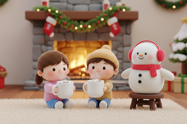 JPG 편집이미지 어린이 크리스마스 겨울 가족 눈사람 따뜻함 친구 편안함 오두막 즐거움 오브젝트 코코아 Fireplace 편집3D 계절 기념일 감정 음료 관계 사람 3D 감각 파일형식