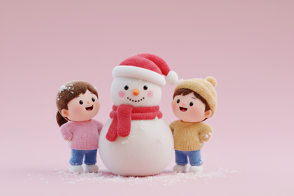JPG 편집이미지 어린이 분홍색 크리스마스 겨울 모션 눈사람 웃음 장식 스웨터 즐거움 아기자기 편집3D 계절 기념일 감정 컬러 컨셉 상의 표정 사람 3D 파일형식