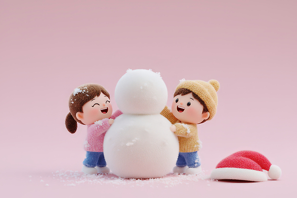 JPG 편집이미지 어린이 분홍색 크리스마스 겨울 눈사람 놀이 웃음 친구 장난감 즐거움 눈싸움 눈사람만들기 편집3D 계절 기념일 감정 컬러 관계 눈_날씨 표정 사람 3D 싸움 만들기 파일형식