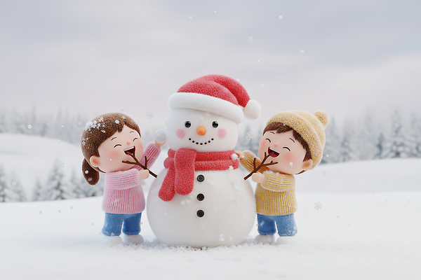 JPG 편집이미지 행복 장갑 겨울 가족 눈사람 놀이 친구 장난감 눈송이 즐거움 편집3D 잡화 계절 감정 관계 눈_날씨 3D 파일형식