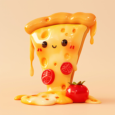 JPG 편집이미지 캐릭터 디자인 감정 음식 컬러 조각 토마토 치즈 피자 웃음 장식 귀여움 음식캐릭터 아기자기 편집3D 컨셉 채소 유제품 패스트푸드 서양음식 표정 3D 파일형식