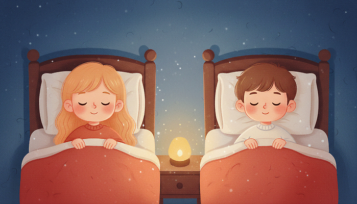 JPG 여자 남자 어린이 크리스마스 일러스트 가족 조명 소녀 소년 꿈 방 침대 아기 잠 편안함 그림 나란히 국내일러스트 기념일 가구 관계 사람 감각 파일형식