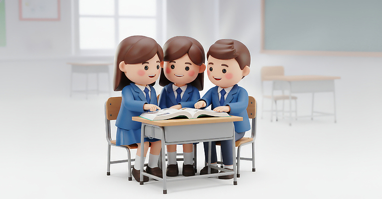 JPG 편집이미지 학생 교육 교복 어린이 의자 교실 청소년 넥타이 협력 정장 책 친구 학습 집중 읽기 편집3D AI컴퓨터그래픽 AI콘텐츠 잡화 옷 가구 컨셉 학교 관계 모션 사람 3D 파일형식