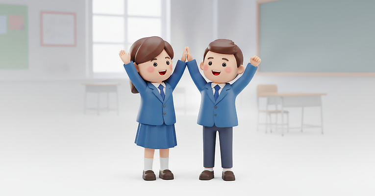 JPG 편집이미지 학생 교육 행복 교복 어린이 교실 학교 모션 청소년 함께함 소녀 소년 우정 기쁨 축하 즐거움 소통 편집3D AI컴퓨터그래픽 AI콘텐츠 옷 여자 남자 감정 컨셉 사람 친구 3D 파일형식