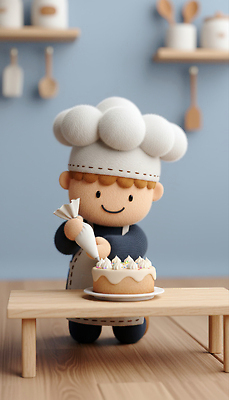 JPG 편집이미지 재료 모션 요리 장식 귀여움 케이크 주방 요리사 식사 편안함 크림 만들기 제빵 스토리 솜씨 제빵사 편집3D 직업 컨셉 디저트 3D 제과제빵 감각 파일형식