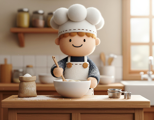 직업 감정 생활용품 사람 신체부위 3D 제과제빵 파일형식 요리 어린이 주방 반죽 요리사 작업대 가정 주방용품 즐거움 음식 재료 창문 손 JPG 편집3D 편집이미지 제빵사 제빵