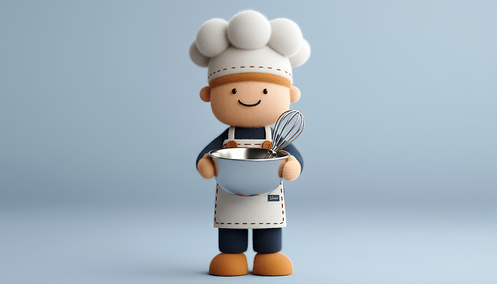 직업 그릇 주방용품 사람 3D 제과제빵 감각 파일형식 요리사 인형 믹싱볼 거품기 요리 주방 준비 부드러움 재질 색감 장난감 어린이 창의력 취미 JPG 편집3D 편집이미지 제빵사 제빵