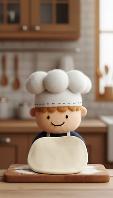 직업 생활용품 컨셉 3D 제과제빵 감각 파일형식 요리사 인형 주방 반죽 요리 캐릭터 아기자기 부드러움 주방용품 식사 재료 전시 JPG 편집3D 편집이미지 제빵사 제빵