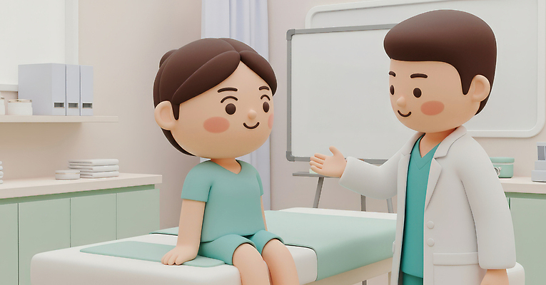 JPG 편집이미지 의학 건강 병원 대화 치료 진료 환자 의료진 의사 검사_조사 상담 방문 상담실 편집3D AI컴퓨터그래픽 AI콘텐츠 직업 말하기 3D 파일형식