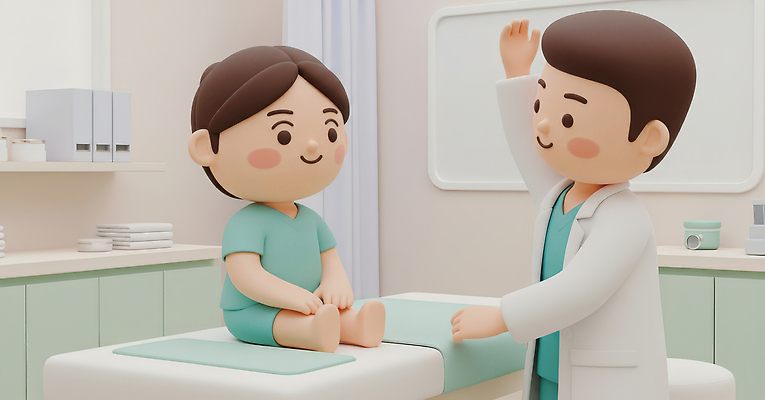 JPG 편집이미지 어린이 의학 병원 치료 진료 의사 편안함 검사_조사 상담 소아과 건강검진 진료대 편집3D AI컴퓨터그래픽 AI콘텐츠 사람 3D 의료진 감각 파일형식