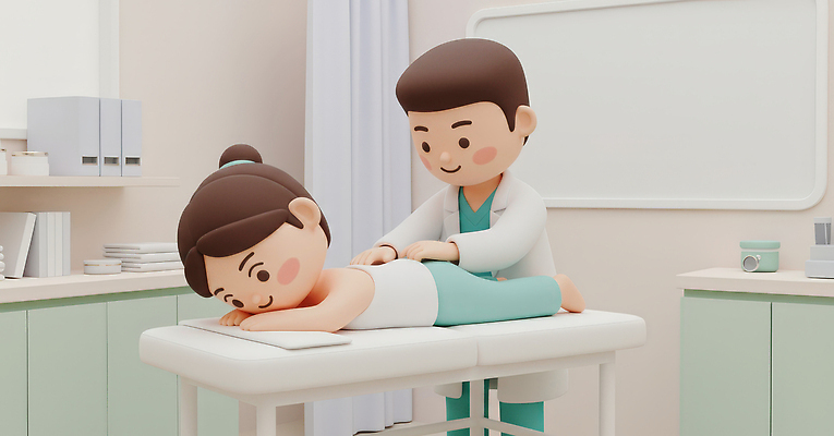 JPG 편집이미지 캐릭터 건강 병원 일상 치료 마사지 편안함 허리 전신마사지 물리치료 스트레스해소 치료사 편집3D AI컴퓨터그래픽 AI콘텐츠 직업 의학 라이프 신체부위 3D 감각 파일형식