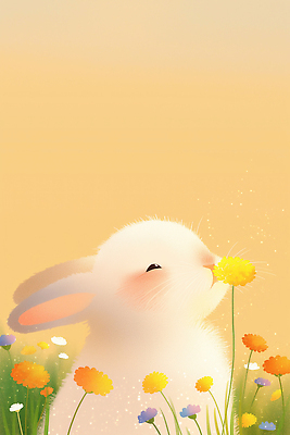 JPG 식물 동물 꽃 행복 꽃밭 일러스트 자연 하늘 생명 초원 여름 햇빛 귀여움 토끼 향기 장면 부드러움 국내일러스트 계절 감정 컨셉 포유류 반려동물 태양 감각 생태계 냄새 파일형식