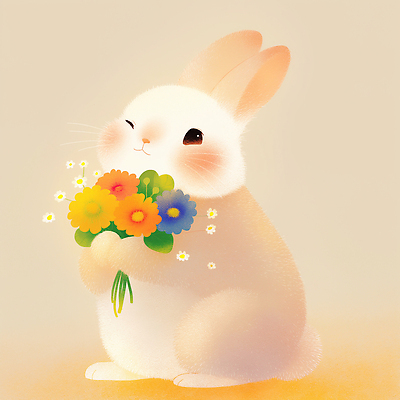 JPG 동물 캐릭터 꽃 행복 꽃다발 포즈 백그라운드 일러스트 자연 함께함 사랑 미소 장식 귀여움 봄 기쁨 토끼 밝은색 생동감 순간 국내일러스트 식물 계절 감정 컨셉 포유류 표정 반려동물 생태계 파일형식