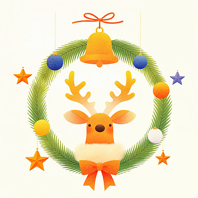 JPG 나무 기념일 행복 별 컬러 크리스마스 겨울 일러스트 공 선물 사랑 장식 축제 화환 소리 루돌프 종 축하 크리스마스리스 국내일러스트 자연요소 식물 계절 꽃 감정 컨셉 사슴 이벤트 파일형식