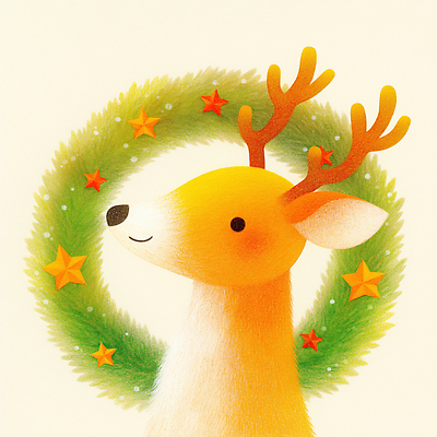 JPG 동물 행복 별 상징 크리스마스 겨울 일러스트 자연 생명 사슴 따뜻함 장식 초록색 귀여움 축제 루돌프 포근함 소중 즐거움 색감 크리스마스리스 국내일러스트 자연요소 계절 기념일 감정 컬러 컨셉 포유류 화환 감각 생태계 파일형식