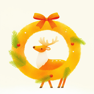 JPG 동물 디자인 크리스마스 겨울 일러스트 자연 생명 사슴 따뜻함 장식 노란색 귀여움 화환 루돌프 신비 그림 친환경 기분전환 생동감 크리스마스리스 국내일러스트 계절 기념일 꽃 컬러 컨셉 포유류 환경 생태계 파일형식