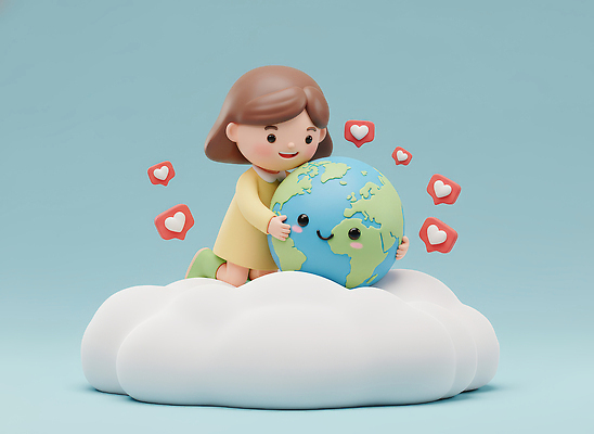 JPG 편집이미지 행복 감정 지구 따뜻함 사랑 미소 소녀 친구 환경 공연 하트 표현 편집3D 모양 여자 어린이 관계 표정 이벤트 3D 파일형식