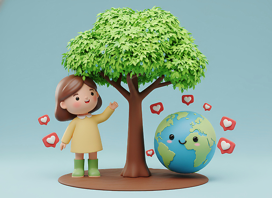 JPG 나무 편집이미지 행복 지구 어린이 백그라운드 자연 날씨 사랑 미소 소녀 초록색 환경 편집3D 식물 여자 감정 컬러 표정 사람 3D 생태계 파일형식