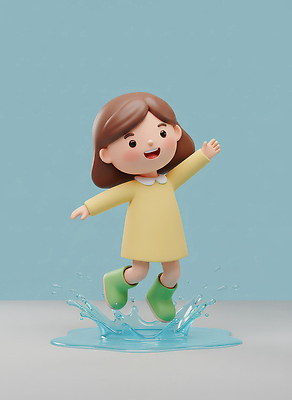 JPG 편집이미지 행복 어린이 장신구 물놀이 소녀 장난감 기쁨 파란배경 수족관 놀기 편집3D 여자 감정 백그라운드 모션 놀이 사람 파란색 3D 파일형식