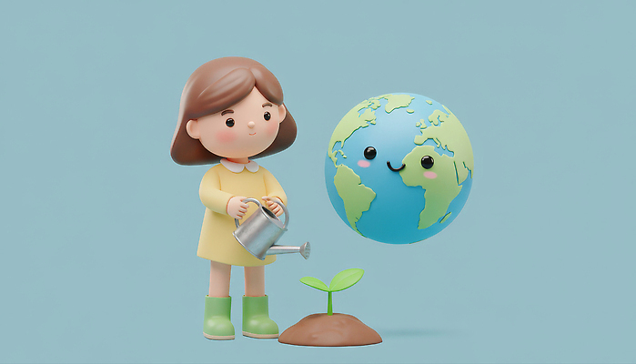 JPG 식물 편집이미지 캐릭터 행복 지구 어린이 자연 생명 파란색 환경 희망 성장 보호 물주기 편집3D 감정 컬러 컨셉 모션 사람 3D 생태계 파일형식