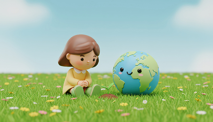 JPG 편집이미지 꽃 행복 지구 어린이 자연 대화 소녀 잔디 학습 환경 희망 보호 편집3D 식물 여자 교육 감정 컨셉 말하기 사람 3D 생태계 파일형식