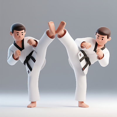 JPG 편집이미지 남자 스포츠 포즈 도복 운동 경쟁 킥 체육 연습 태권도 기초 시범 편집3D 옷 컨셉 모션 건강 사람 3D 격투기 파일형식