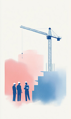 JPG 건축 산업 일러스트 협력 기술 공사 안전 건물 도시 작업 구조물 계획 안전모 토론 기중기 점검 진행 작업자 국내일러스트 건축물 컨셉 건설업 중장비 헬멧 안전장비 파일형식