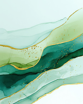 JPG 디자인 물결 예술 컬러 백그라운드 일러스트 자연 수채화 풍경 초록색 금색 감각 그리기 분위기 감성 조화 창의력 디지털아트 국내일러스트 AI일러스트 AI콘텐츠 컨셉 모션 생태계 파일형식