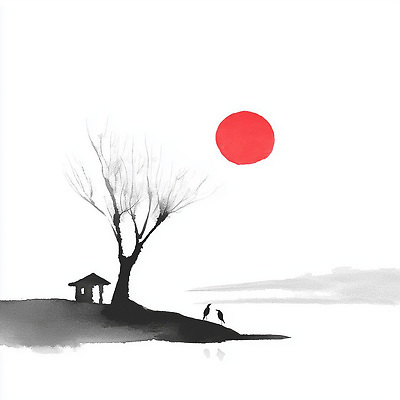 JPG 나무 예술 백그라운드 일러스트 자연 조류 하늘 생명 한옥 주택 수묵화 풍경 평화 일출 고요 일몰 안개 시골 조용 뷰티풀 풍경화 국내일러스트 AI일러스트 AI콘텐츠 식물 동물 한국전통 컨셉 고건축 날씨 미술 건물 노을 그림 생태계 파일형식