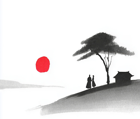 JPG 나무 실루엣 여유 일러스트 자연 한옥 주택 사람 풍경 두명 강 태양 평화 일출 노을 일몰 산책 저녁 강가 언덕 조용 뷰티풀 국내일러스트 AI일러스트 AI콘텐츠 자연요소 식물 한국전통 감정 컨셉 고건축 휴식 촬영기법 건물 야간 생태계 파일형식