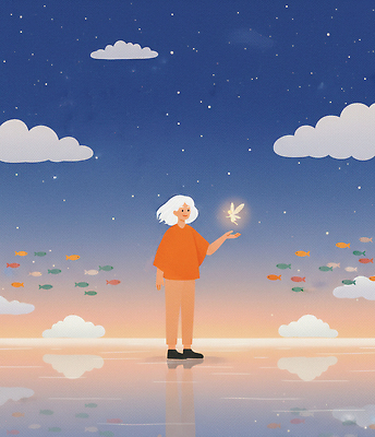 JPG 손 여자 행복 컬러 나비 일러스트 상상 자연 하늘 어류 물 평화 놀람 꿈 저녁 지평선 조화 뷰티풀 순간 환상 국내일러스트 AI일러스트 AI콘텐츠 자연요소 감정 곤충 컨셉 표정 사람 신체부위 수중동물 야간 생태계 파일형식